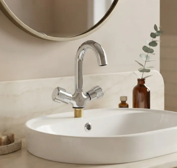 Moving Basin Mixer Round Pipe M007CSM1 Islam Metal