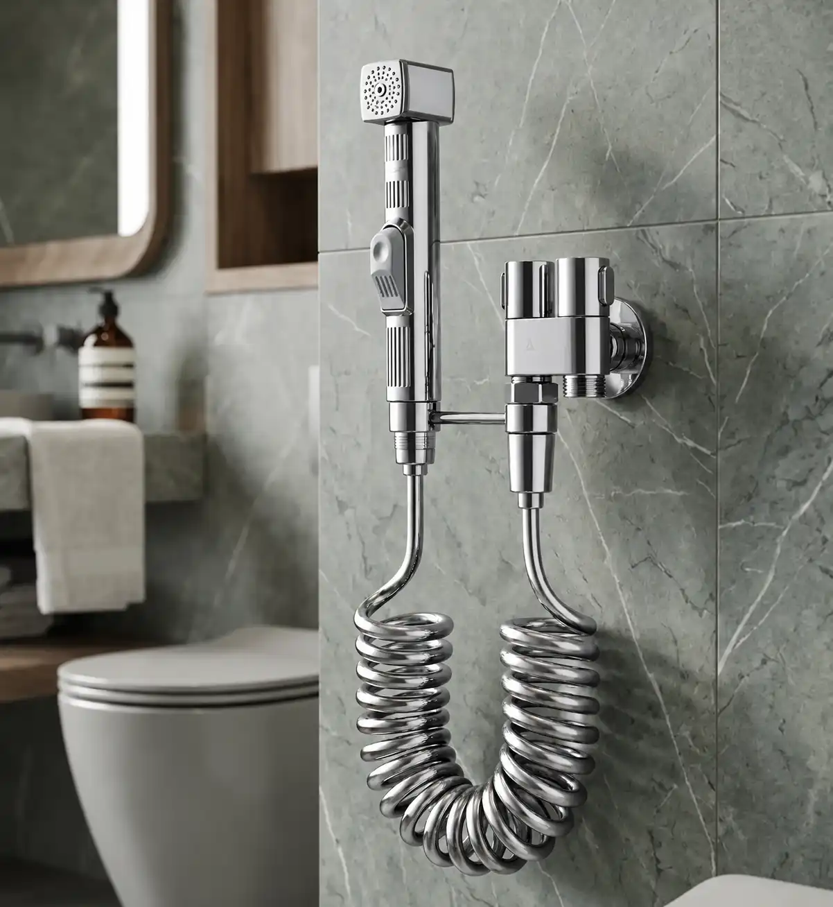 Push Shower With Twin Valve Grey-SM7274-C