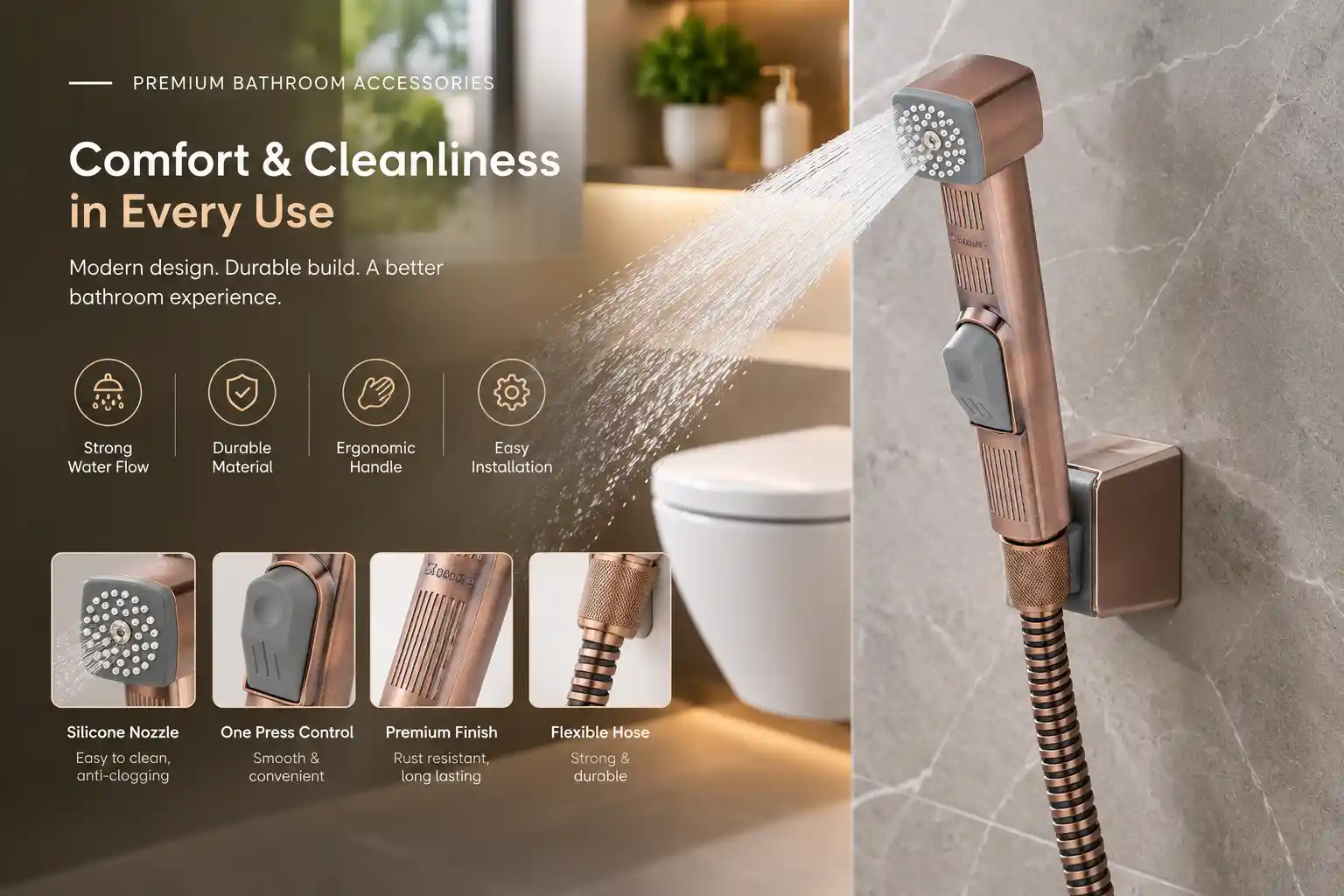 Push Shower Sharif (Red Bronze)-SM7270-RB